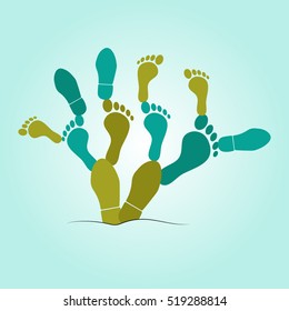foot step plant vector Prickly pear