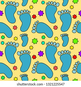 Foot step seamless pattern