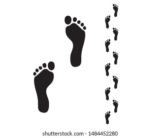 Foot Step Silhouette Vector Illustration
