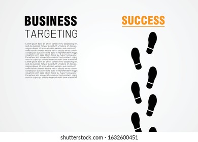 foot step to success. business and finance concept. vector illustration modern flat design. copy space for text. Path to the target.