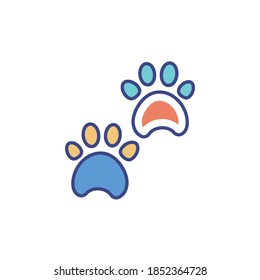 Foot Steps illustration filled style icon. EPS 10 File