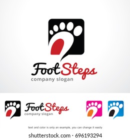 Foot Steps Logo Template Design Vector, Emblem, Design Concept, Creative Symbol, Icon