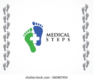 Foot, steps, medical logo design