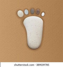 foot with stones for your design