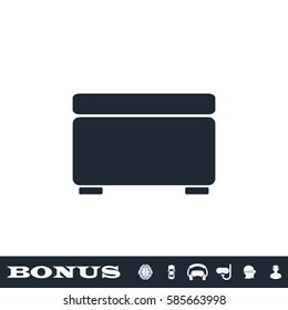 Foot stool icon flat. Black pictogram on white background. Vector illustration symbol and bonus button