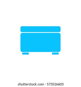 Foot stool icon flat. Blue pictogram on white background. Vector illustration symbol