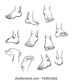 Foot stops in foreshortenings