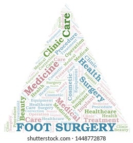 Foot Surgery word cloud vector made with text only