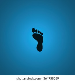 Foot symbol icon. Footstep illustration.