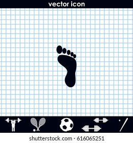 Foot symbol icon. Footstep illustration.