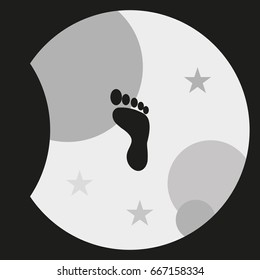 Foot symbol icon. Footstep illustration.