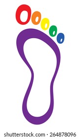 Foot symbol - foot print lgbt flag