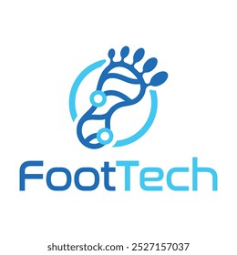 foot technology flat minimalist logo design