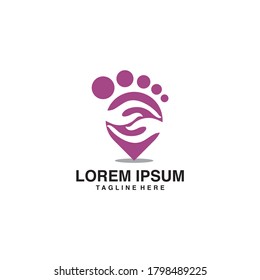 Foot Therapy With Feet And Both Hands Logo Vector Illustration Icon