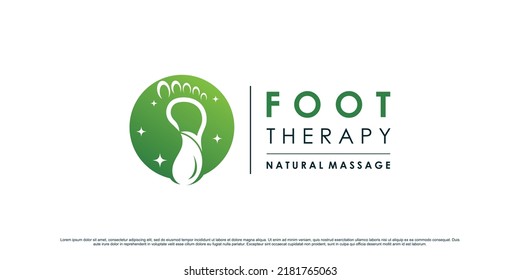 Foot therapy logo design template with negative space concept Premium Vector