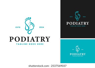 Ideia da ilustração do modelo do vetor do projeto do logotipo da terapia do pé