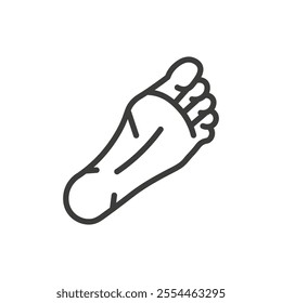Foot thin liner icon vector.