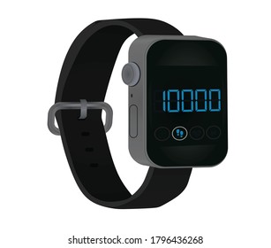 Foot tracker watch. vector illustration