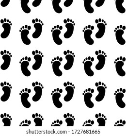Foot tread pattern. Baby boy or girl foot image. Black solid icon.