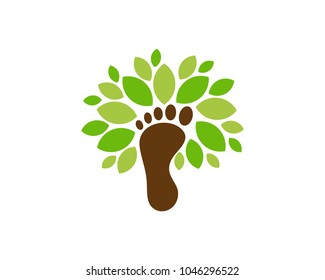 Foot Tree Icon Logo Design Element