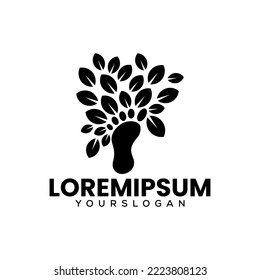 plantilla de diseño de logotipo de pie y árbol