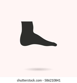 Foot vector icon. Black illustration isolated for graphic and web design.