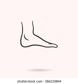 Foot vector icon. Black illustration isolated for graphic and web design.
