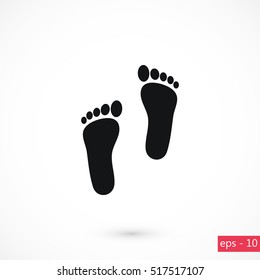 foot vector icon, flat design best vector icon