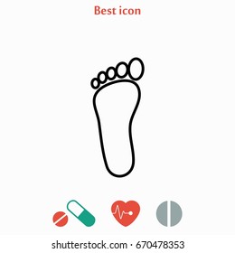 foot vector icon, flat design best vector icon