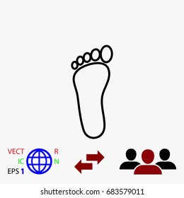 foot vector icon, flat design best vector icon