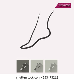 Foot vector icon. Illustration isolated for graphic and web design.