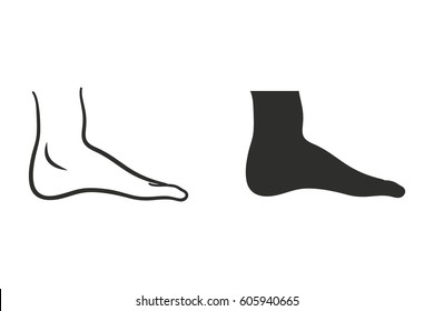 Foot vector icon. Illustration isolated for graphic and web design.