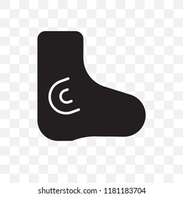 Foot vector icon isolated on transparent background, Foot logo concept