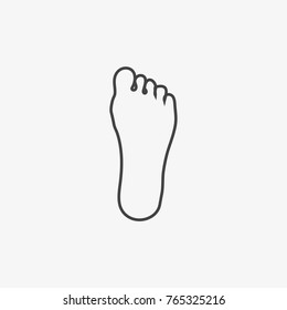 Foot vector icon isolated on trendy light grey background