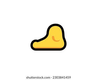 Fuß, Vektorsymbol auf weißem Hintergrund. Menschlicher Fuß Emoji-Illustration. Emoticon des isolierten Fußes