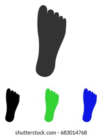 Foot vector pictograph. Illustration style is a flat iconic colored symbol with different color versions.