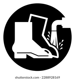 Foot Wash Must Be Used Point Symbol Sign ,Vector Illustration, Isolate On White Background Label. EPS10