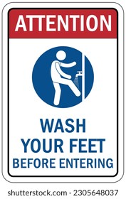 Foot wash sign and labels