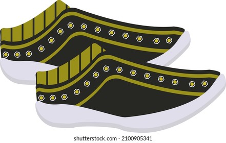Foot wear, illustration, vector on a white background.