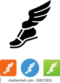 Foot with wings / messenger symbol