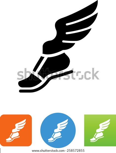 Foot with wings / messenger\
symbol