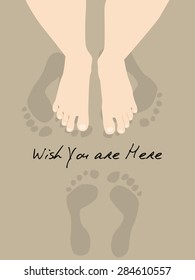 Foot for wish you were here card