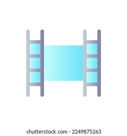 Icono Ui de color de gradiente plano de material de archivo. Cinematografía. Producción de películas. Grabador analógico. Toma e imagen. Pictograma simple relleno. GUI, diseño UX para aplicaciones móviles. Ilustración RGB aislada por vectores