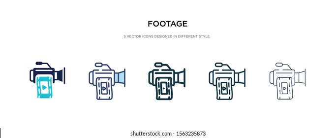 footage icon in different style vector illustration. two colored and black footage vector icons designed in filled, outline, line and stroke style can be used for web, mobile, ui