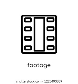 footage icon. Trendy modern flat linear vector footage icon on white background from thin line Cinema collection, editable outline stroke vector illustration