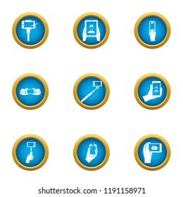 Footage icons set. Flat set of 9 footage vector icons for web isolated on white background