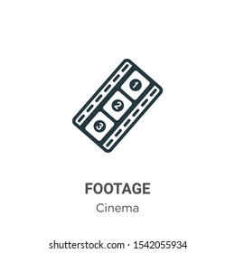 Footage vector icon on white background. Flat vector footage icon symbol sign from modern cinema collection for mobile concept and web apps design.