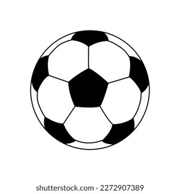 Footbal ball vector icon. Black and white soccer ball sport equipment, pelota football ball icon vector design. Goal symbol, team game competition world or european super bowl championship pelota 