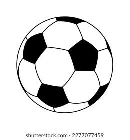 Footbal ball vector icon. Black and white soccer ball sport equipment, pelota football ball icon vector design. Sport symbol, team game competition world or european super bowl championship pelota 