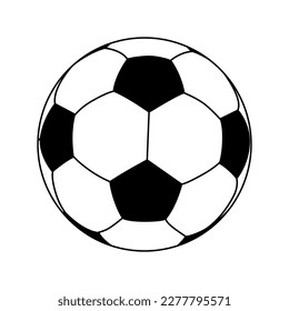 Footbal ball vector icon. Black and white soccer ball sport equipment, pelota football ball icon vector design. Sport symbol, team game competition world or european super bowl championship pelota